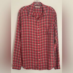 Hawker Rye Button Down Shirt Men's Large Red Check Long Sleeve Regular